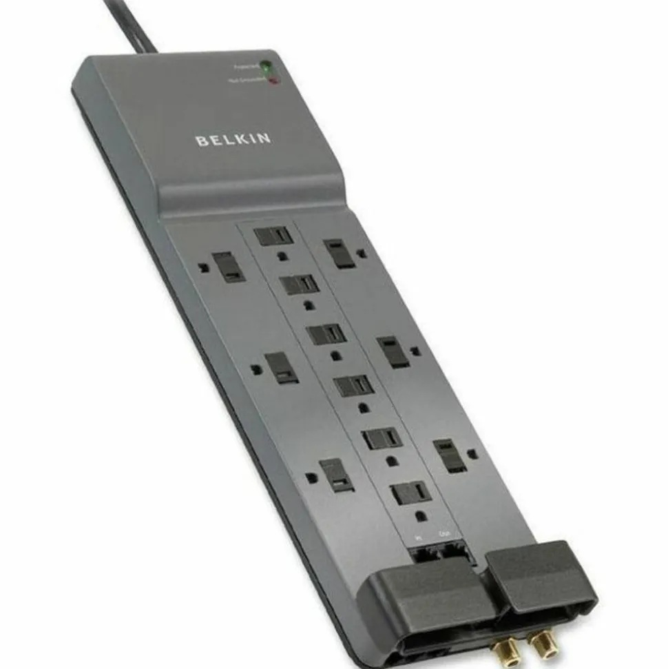 Belkin Home/Office Series Surge Protector, 12 Outlets, 10' Cord, 3996 Joules, Phone/Ethernet/Coaxial Protection