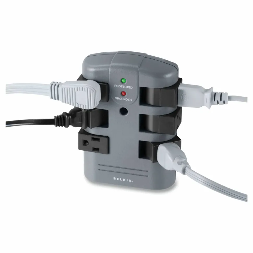 Belkin 6 Outlet Pivot Plug Surge Protector - Wall Mounted - 1080 Joules