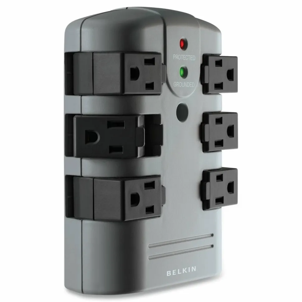 Belkin 6 Outlet Pivot Plug Surge Protector - Wall Mounted - 1080 Joules