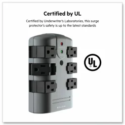 Belkin 6 Outlet Pivot Plug Surge Protector - Wall Mounted - 1080 Joules