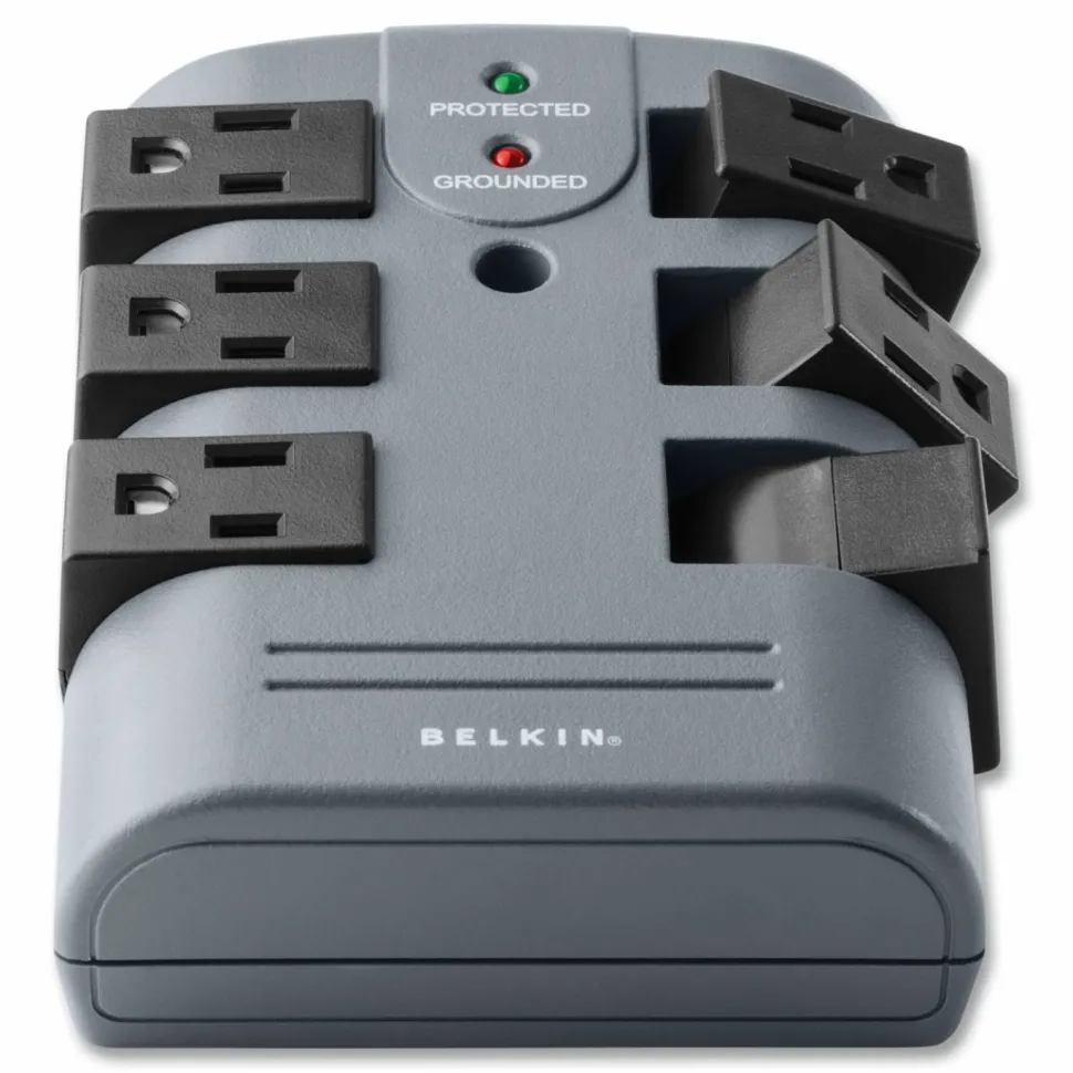 Belkin 6 Outlet Pivot Plug Surge Protector - Wall Mounted - 1080 Joules