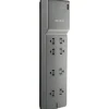 Belkin 8-Outlet Surge Protector - 8ft Cord - Right Angle Plug - 2500J - Grey