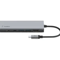 Belkin USB-C 7-in-1 Multiport Adapter, Laptop Docking Station, 2x USB-A 3.1 Gen 2, 4k HDMI 2.0, 100W Power Delivery 3.0