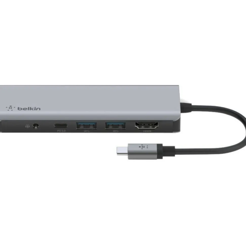 Belkin USB-C 7-in-1 Multiport Adapter, Laptop Docking Station, 2x USB-A 3.1 Gen 2, 4k HDMI 2.0, 100W Power Delivery 3.0