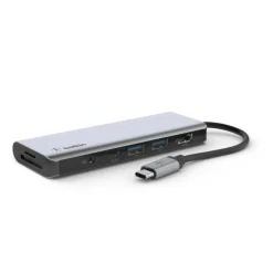 Belkin USB-C 7-in-1 Multiport Adapter, Laptop Docking Station, 2x USB-A 3.1 Gen 2, 4k HDMI 2.0, 100W Power Delivery 3.0