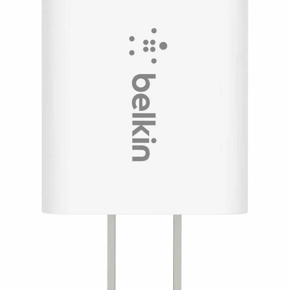 Belkin 20W Portable USB-C Wall Charger - 1xUSB-C (20W) - Fast Charge - Power Adapter - White