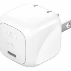 Belkin 30W Portable USB-C Wall Charger - 1xUSB-C (30W) - Fast Charge - Power Adapter - White