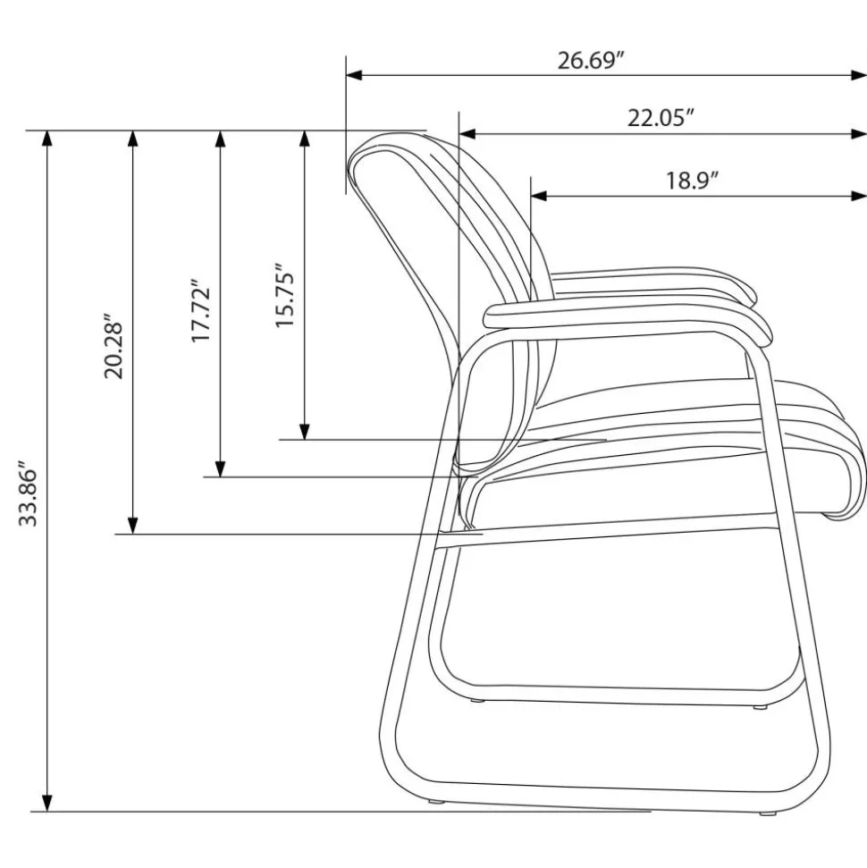 Bellanca Guest Chair, Brown/Black, BIFMA Compliant