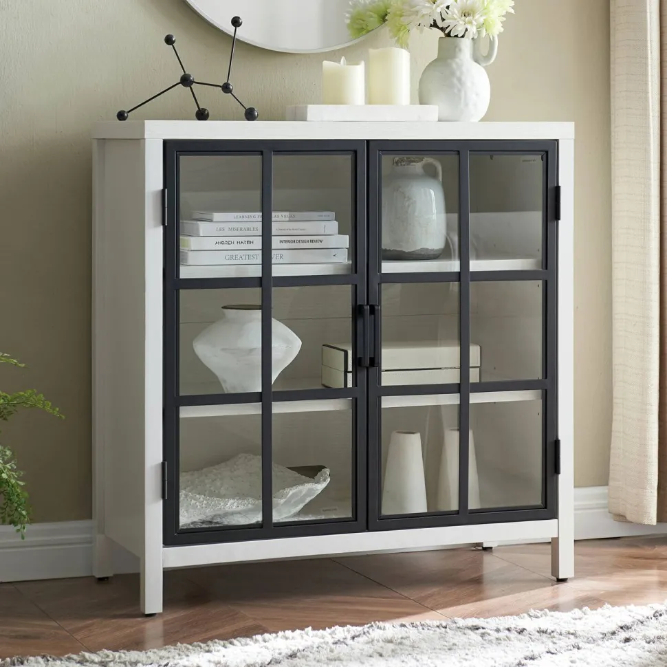 Bennett 32" Wide Rectangular Accent Cabinet in White