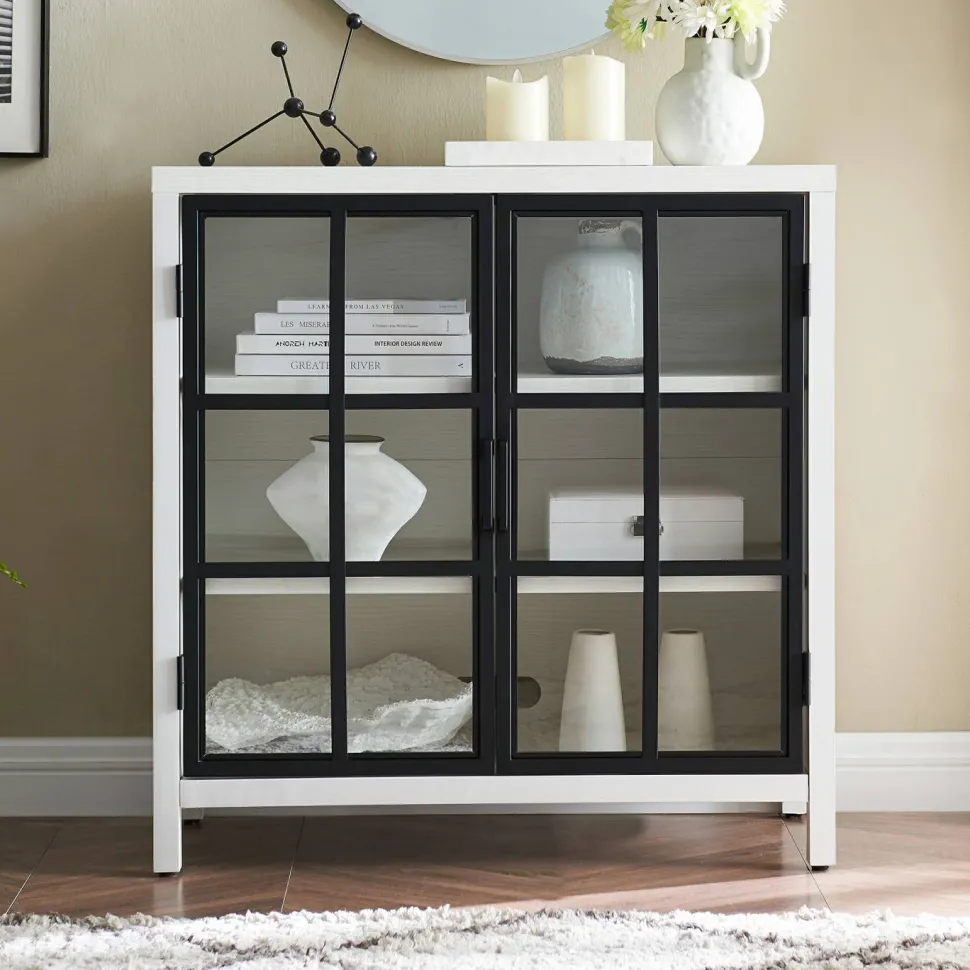 Bennett 32" Wide Rectangular Accent Cabinet in White
