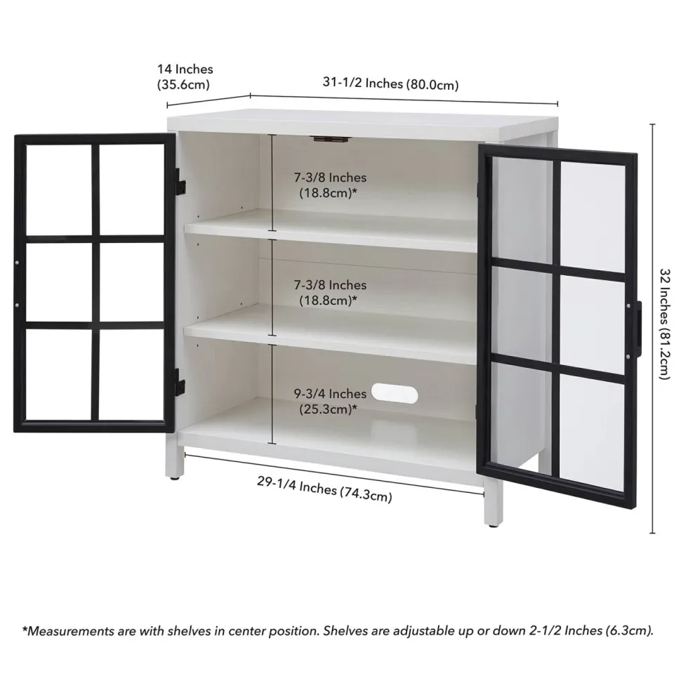 Bennett 32" Wide Rectangular Accent Cabinet in White