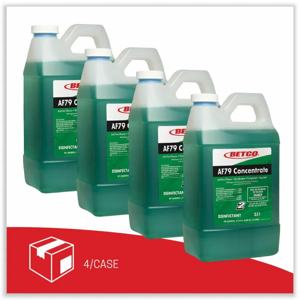 Betco AF79 Fastdraw Acid-Free Disinfectant Restroom Cleaner Concentrate Disinfectant, 67.6 Oz Bottle, Case Of 4