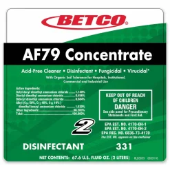 Betco AF79 Fastdraw Acid-Free Disinfectant Restroom Cleaner Concentrate Disinfectant, 67.6 Oz Bottle, Case Of 4