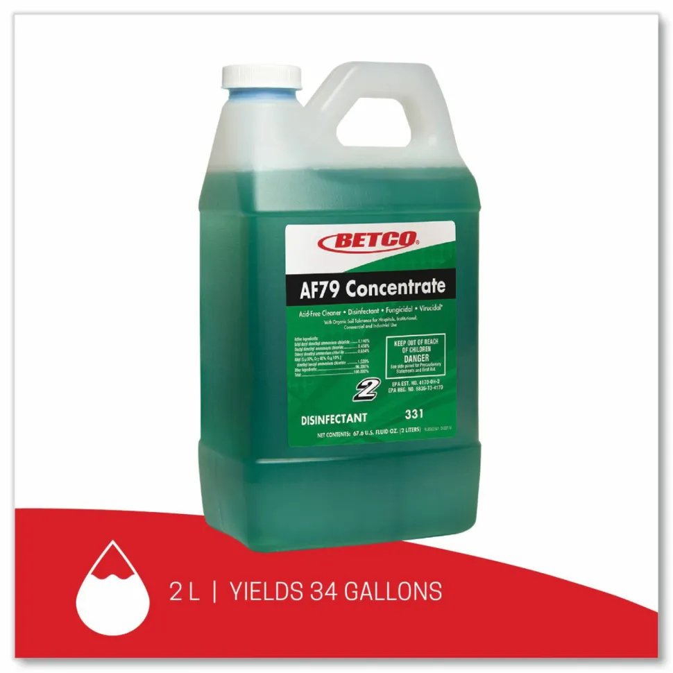 Betco AF79 Fastdraw Acid-Free Disinfectant Restroom Cleaner Concentrate Disinfectant, 67.6 Oz Bottle, Case Of 4