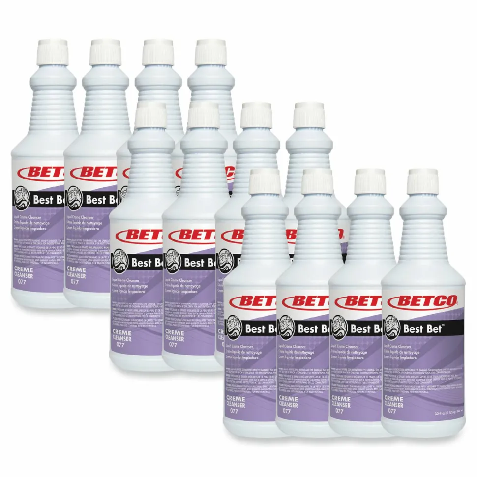 Betco Best Bet Liquid Creme Cleanser, Mint, 32 oz Bottle, 12/Carton