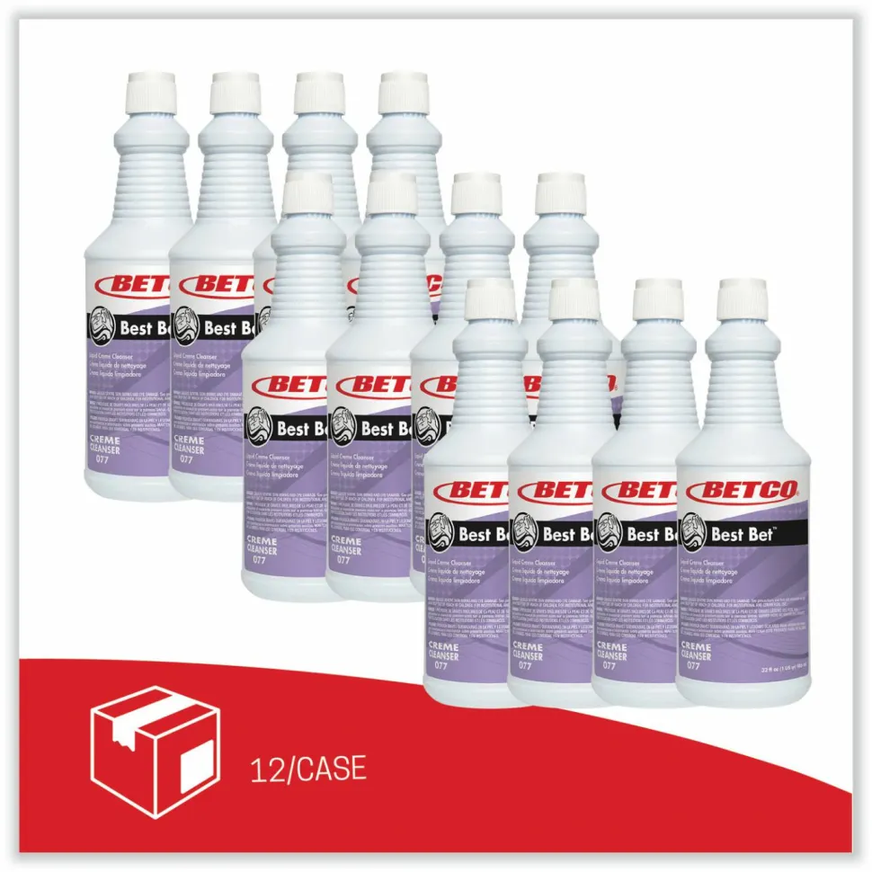 Betco Best Bet Liquid Creme Cleanser, Mint, 32 oz Bottle, 12/Carton