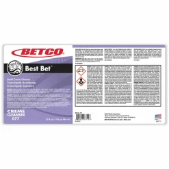 Betco Best Bet Liquid Creme Cleanser, Mint, 32 oz Bottle, 12/Carton