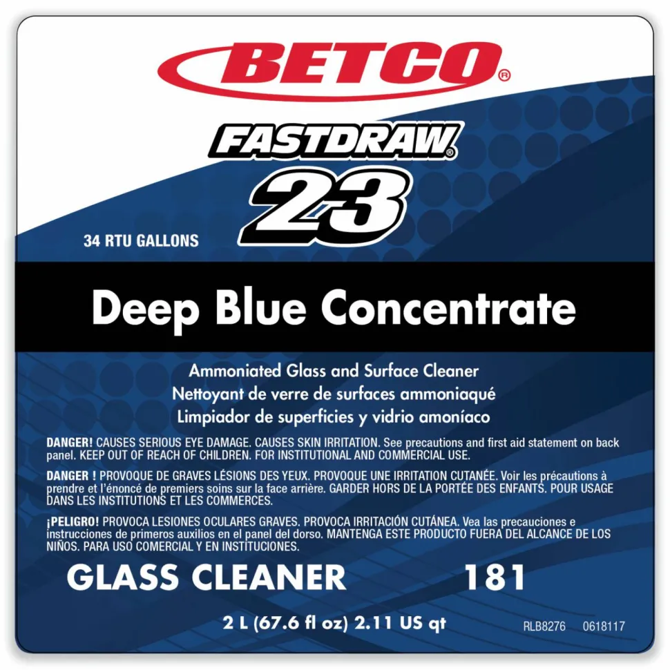 Betco Corporation Deep Blue Concentrate, 67.63 Oz Bottle, Case Of 4