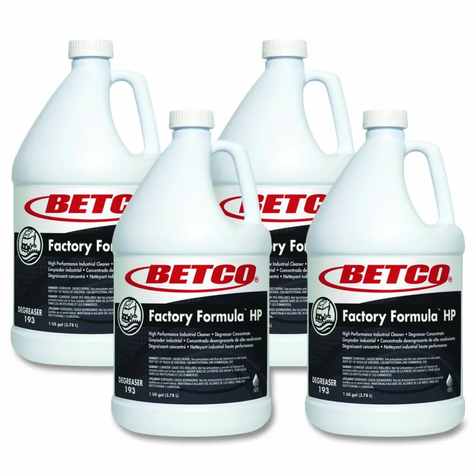 Betco Factory Formula HP Cleaner Degreaser, 1 gal Bottle, 4/Carton