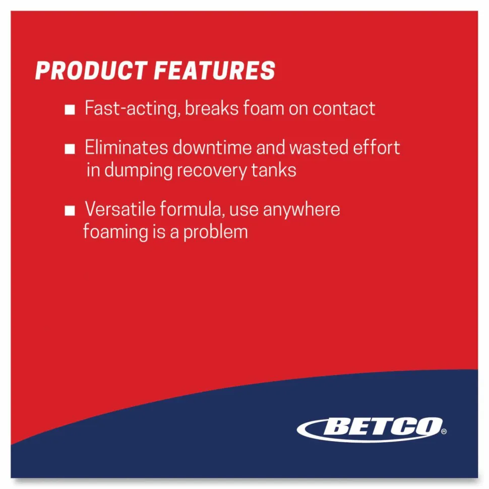 Betco FiberPRO Foam Control, 128 Oz Bottle, Case Of 4