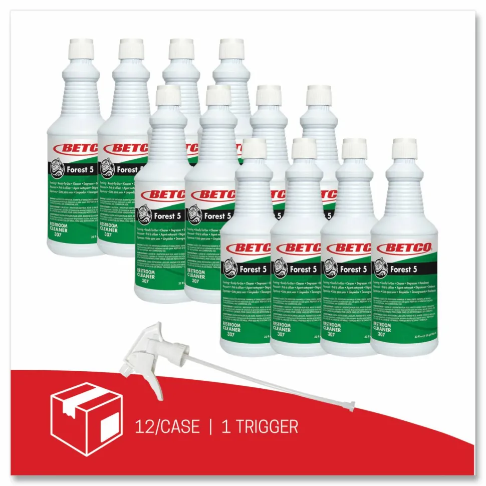 Betco Forest 5 Foaming Cleaner, Mint Scent, 32 oz Bottle, 12/Carton