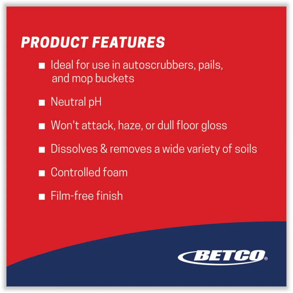 Betco pH7 Floor Cleaner Concentrate, 128 Oz Bottle, Case Of 4