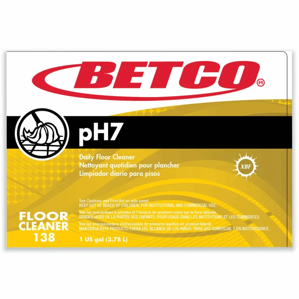 Betco pH7 Floor Cleaner Concentrate, 128 Oz Bottle, Case Of 4