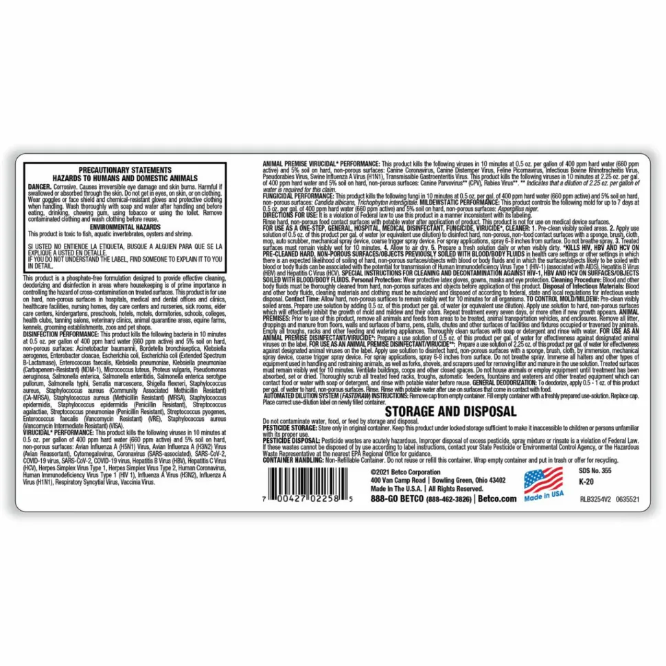 Betco pH7Q Dual Disinfectant Cleaner