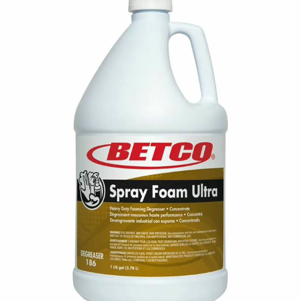 Betco Spray Foam Ultra Degreaser, 1 gal oz Bottle, 4/Carton
