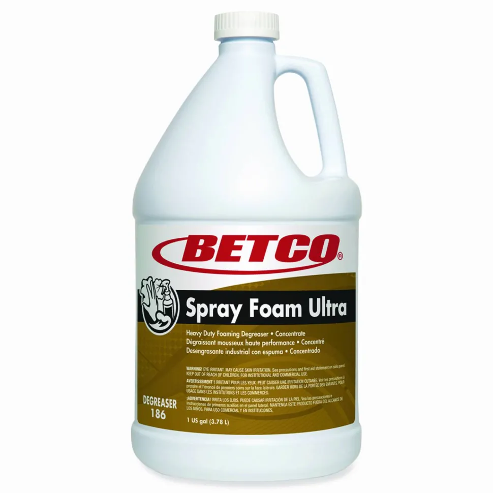 Betco Spray Foam Ultra Degreaser, 1 gal oz Bottle, 4/Carton