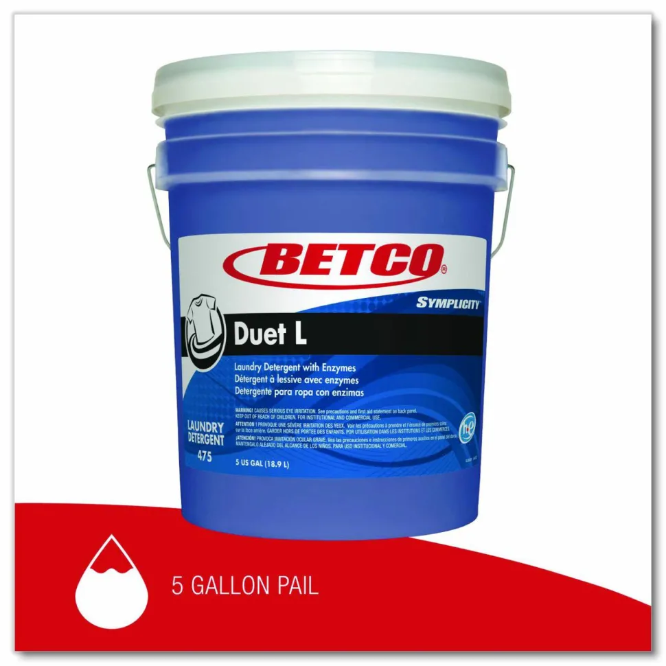 Betco Symplicity Duet L Detergent With Bleach Alternative, 5 Gallon Container