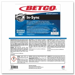 Betco Symplicity In-Sync Premium Hand Dishwashing Detergent, Fresh Ozonic Scent, 1 gal Bottle, 4/Carton