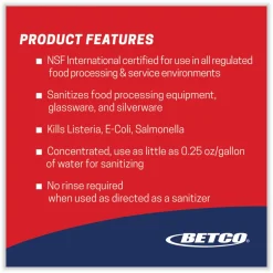 Betco Symplicity Sanibet Multi-Range Sanitizer, 67.6 Oz Bottle, Case Of 4