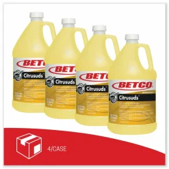Betco Symplicty Citrusuds Manual Dishwashing Detergent, Lemon Scent, 1 gal Bottle, 4/Carton