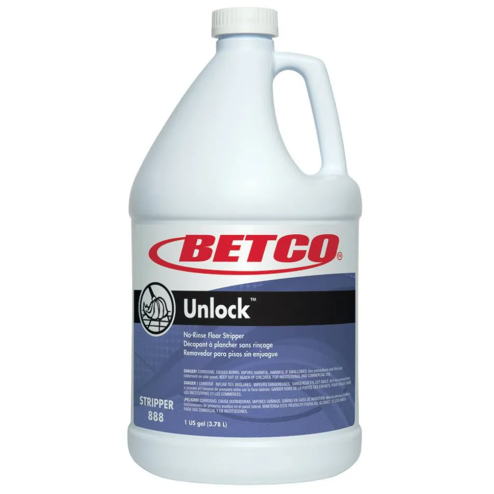Betco Unlock Floor Stripper, 128 Oz Bottle, Case Of 4