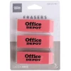 Beveled Erasers, Pink, Pack Of 3 Erasers