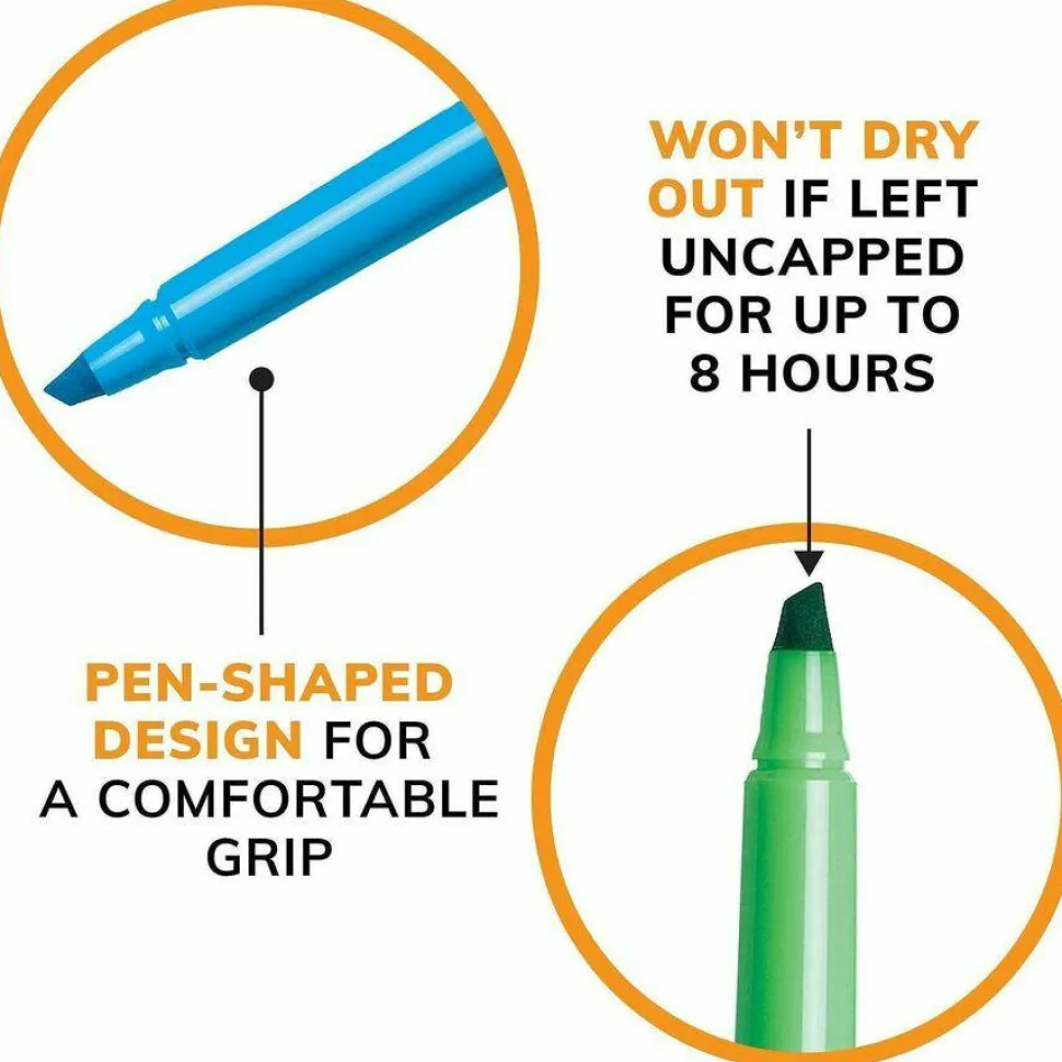 BIC Brite Liner Highlighter, Fluorescent Orange Ink, Chisel Tip, Orange/Black Barrel, Dozen