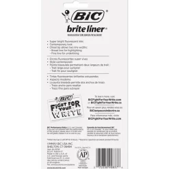 BIC Brite Liner Highlighters Pocket Style, Chisel Point, Assorted, 5-Pack