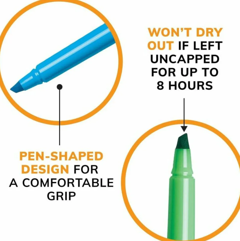 BIC Brite Liner Highlighters Pocket Style, Chisel Point, Assorted, 5-Pack