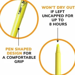 BIC Brite Liner Highlighters, Chisel Point, Yellow, Box Of 24