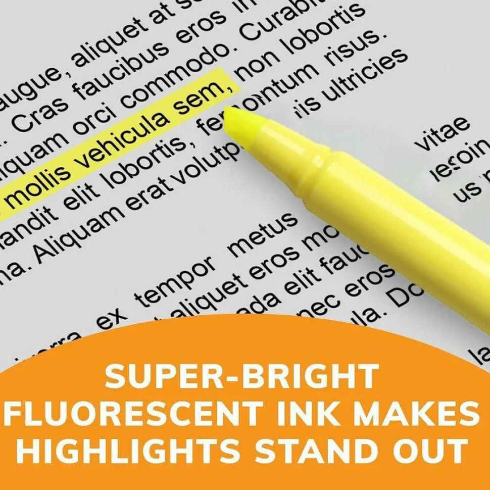 BIC Brite Liner Highlighters, Chisel Point, Yellow, Box Of 24