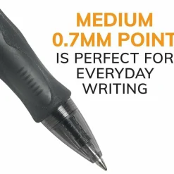 BIC Gelocity Original Long Lasting Retractable Gel Pens, Medium Point, 0.7 mm, Blue Barrel, Blue Ink, Pack Of 12