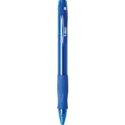 BIC Glide Bold Ballpoint Pens, Bold Point, 1.6 mm, Translucent Barrel, Blue Ink, Pack Of 12 Pens