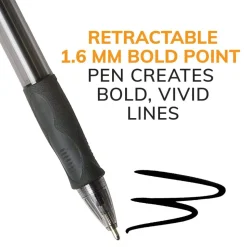 BIC Glide Bold Ballpoint Pens, Bold Point, 1.6 mm, Translucent Barrel, Blue Ink, Pack Of 12 Pens