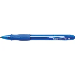 BIC Glide Bold Ballpoint Pens, Bold Point, 1.6 mm, Translucent Barrel, Blue Ink, Pack Of 12 Pens