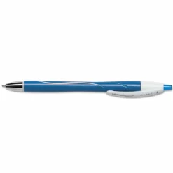 BIC Glide Exact Retractable Ballpoint Pens, Fine Point, 0.7 mm, Blue Barrel, Blue Ink, Pack Of 12 Pens