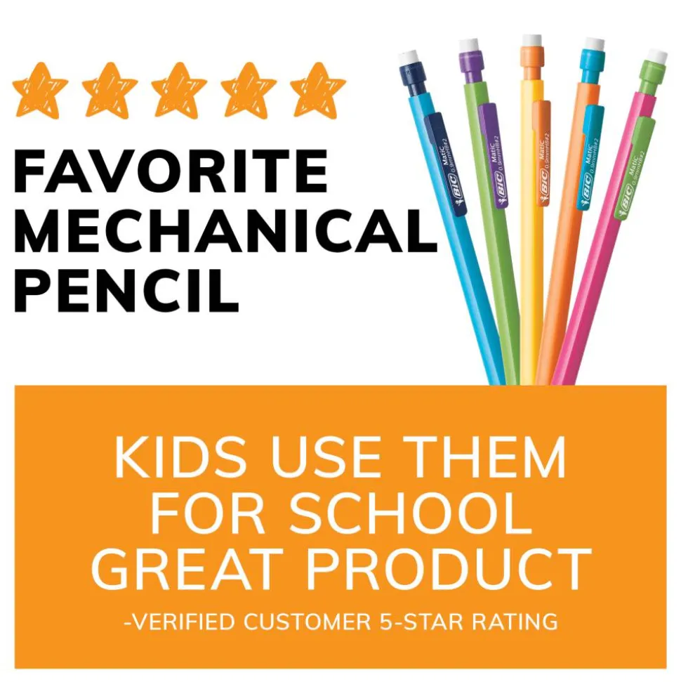 BIC Mechanical Pencils, Xtra Strong, 0.9 mm, Assorted Barrel Colors, Pack Of 24 Pencils