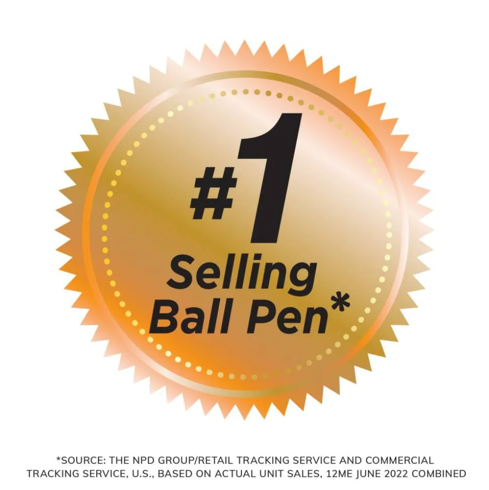 BIC Round Stic Ballpoint Pens, Medium Point, 1.0 mm, Translucent Barrel, Blue Ink, Box Of 60
