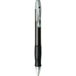 BIC Velocity Retractable Ballpoint Pens, Medium Point, 1.0 mm, Assorted Barrels, Black Ink, Pack Of 12