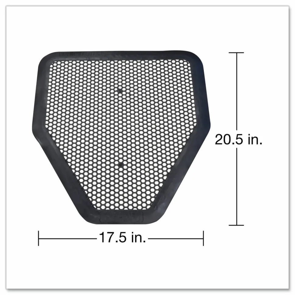 Big D Industries Deo-Gard Disposable Urinal Mat, Shield-Shaped, Fresh Mountain Air Scent, Charcoal Gray Perforated Surface, 17.5 x 20.5, 6/CT